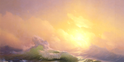 hirohamada:ART HISTORY MEME; 8 artists:Ivan Aivazovsky [3/8]@thewavesbrokeontheshore