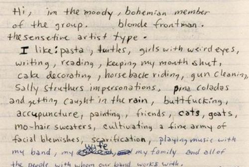 hairspray-queeen:  From Kurt Cobain’s Journals. 