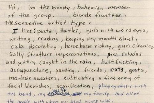 XXX hairspray-queeen:  From Kurt Cobain’s Journals. photo