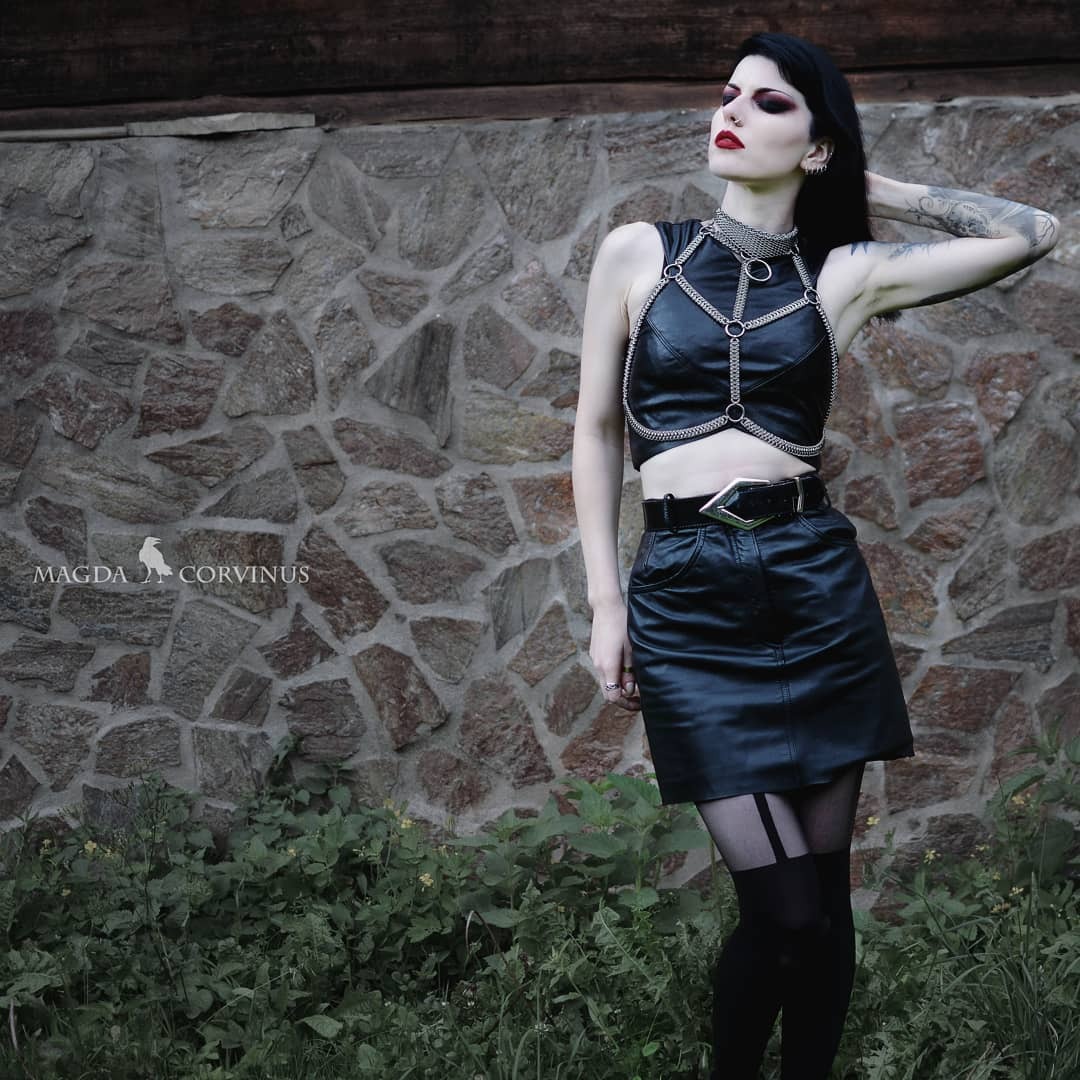 gothicandamazing:   Model Magda CorvinusTights Pamela Mann TightsHarness Arcane Accessories