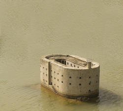 emvisual:   Fort Boyardo. Francia.  Uno de esos edificios raros sobre una roca en el mar. 1857.   