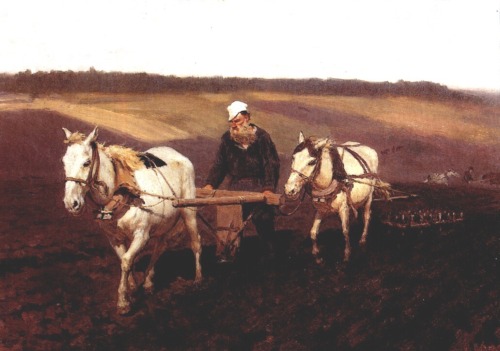 Portrait of Leo Tolstoy as a Ploughman on a Field, Ilya Repin