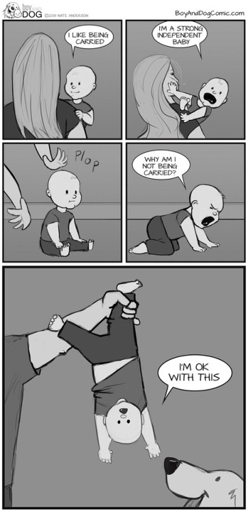 beingatoaster:boredpanda:Father Illustrates The Friendship Between His Tiny Baby And Giant Dog And T