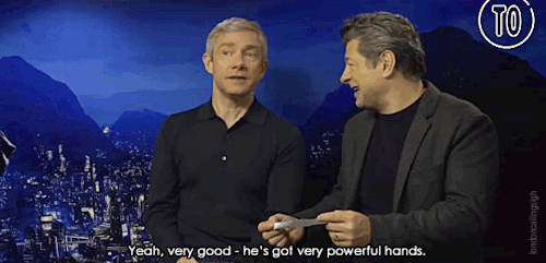londoncallingsigh:Martin Freeman and Andy Serkis answer a bucket of questions  (= why two of my tags