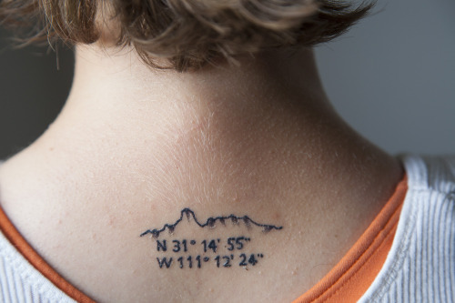 Tattoo #1, 2012 - Tattoo depicting Bavoquibari Mountain and GPS coordinatesMore info: Richard Barnes