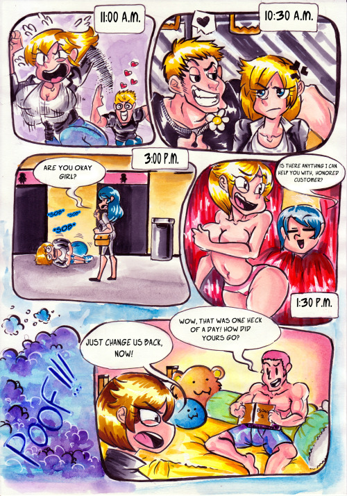 You read right to left. commissioned by :iconTGlover10:Story about a two friends boy and a girl decided to see what’s it like to be in the opposite sex for a day. It didn’t end well for the boy… or did it now?well, hope you guys liked