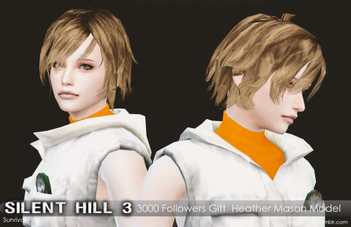 Silent Hill 3 Heather Mason Model (3000 Followers Gift)skin,  eyes,  eyebags   by @sims3melancholice