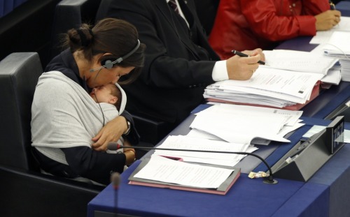 awaiting-my-escape: cultureshift:  ceevee5:  blvcknvy:  Licia Ronzulli, member of the European Parliament, has been taking her daughter Vittoria to the Parliament sessions for two years now.  Every time this is on my dash, it’s an automatic reblog.