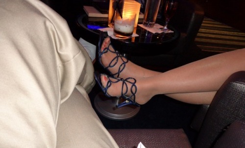 phfthot: Getting me so hard at the club, sexy wife with the petite hoe clad feet in spikes, sitting 
