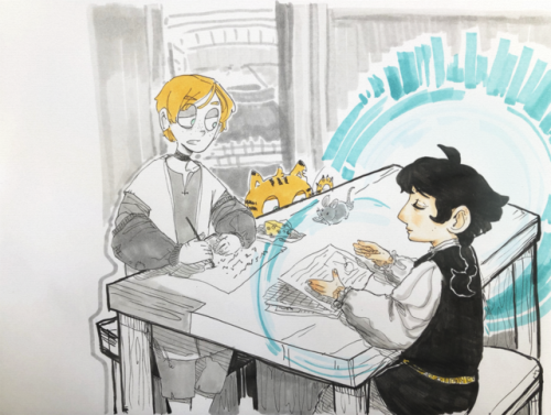POV B. Organa-Solo: PrinceLo Ren tutoring Scribe Huggs while showing off The Force, in the hopes of 