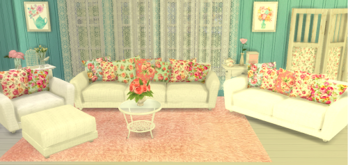 Shabby Chic Living Room Set *Set of 3-4 Pieces in each set. Mesh created by Wondymoon @TSR. You do n