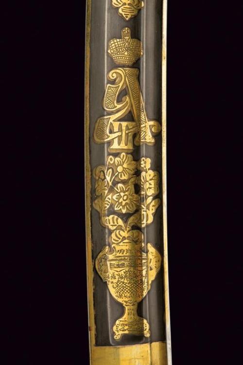 Gold decorated Russian shashka sabre, early 20th century.from Czerny’s International Auction H