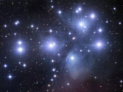 humanoidhistory:THE PLEIADES — Behold the Pleiades star cluster, also known as the Seven Sisters and