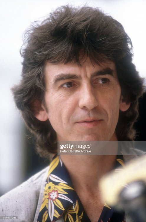George Harrison at a press conference launching Derek Taylor’s book “Fifty Years Adrift” in Sydney, 