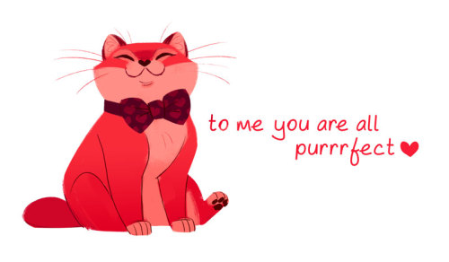 dailycatdrawings:620: Happy Valentines Day :)