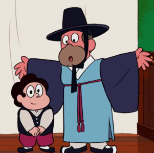 starlightshoe:  steven and gregs looks got me SHOOK