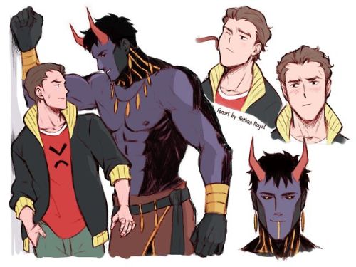 Sketches of @miyuliart characters from Demon Studies (demonstudies.com/)
