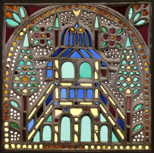 Window, 19th century. Carved stukko and glass. Egypt. V&amp;AGlazed windows, both plain and decorati