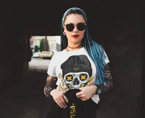 onlytees: Fire Skull T-shirt || follow @onlytees for best t-shirts