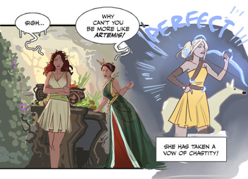 sigeel:here’s a short one containing Artemis, and Persephone’s relationship with her mom XD