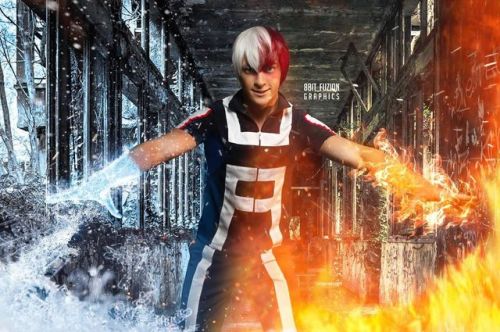 Cosplay: Todoroki  Cosplayer: @cfowl22  : @operationshutter  Edited: @8bit_fuzion_graphics  #myheroa