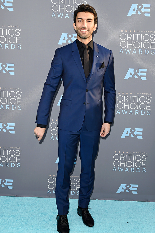 Justin Baldoni attends the 21st Annual Critics&rsquo; Choice Awards at Barker Hangar on January 