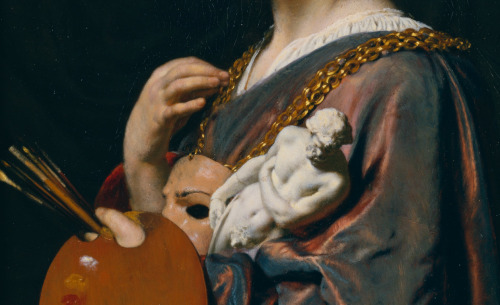 Frans van Mieris the Elder, Pictura (Allegory of Painting), detail (1661). The Getty.