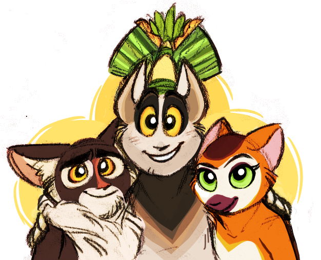 lemurblog:  julien and his crew (tougher than you) who love each other and are going