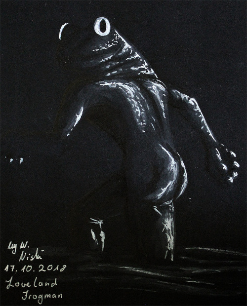 Inktober “Cryptids and Legends” No. 17Loveland FrogmanYou are allowed to use this piece as long as y