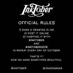 Mrjakeparker:inktober Is Just Over A Week Away! Are You Ready?! Here’s The Official