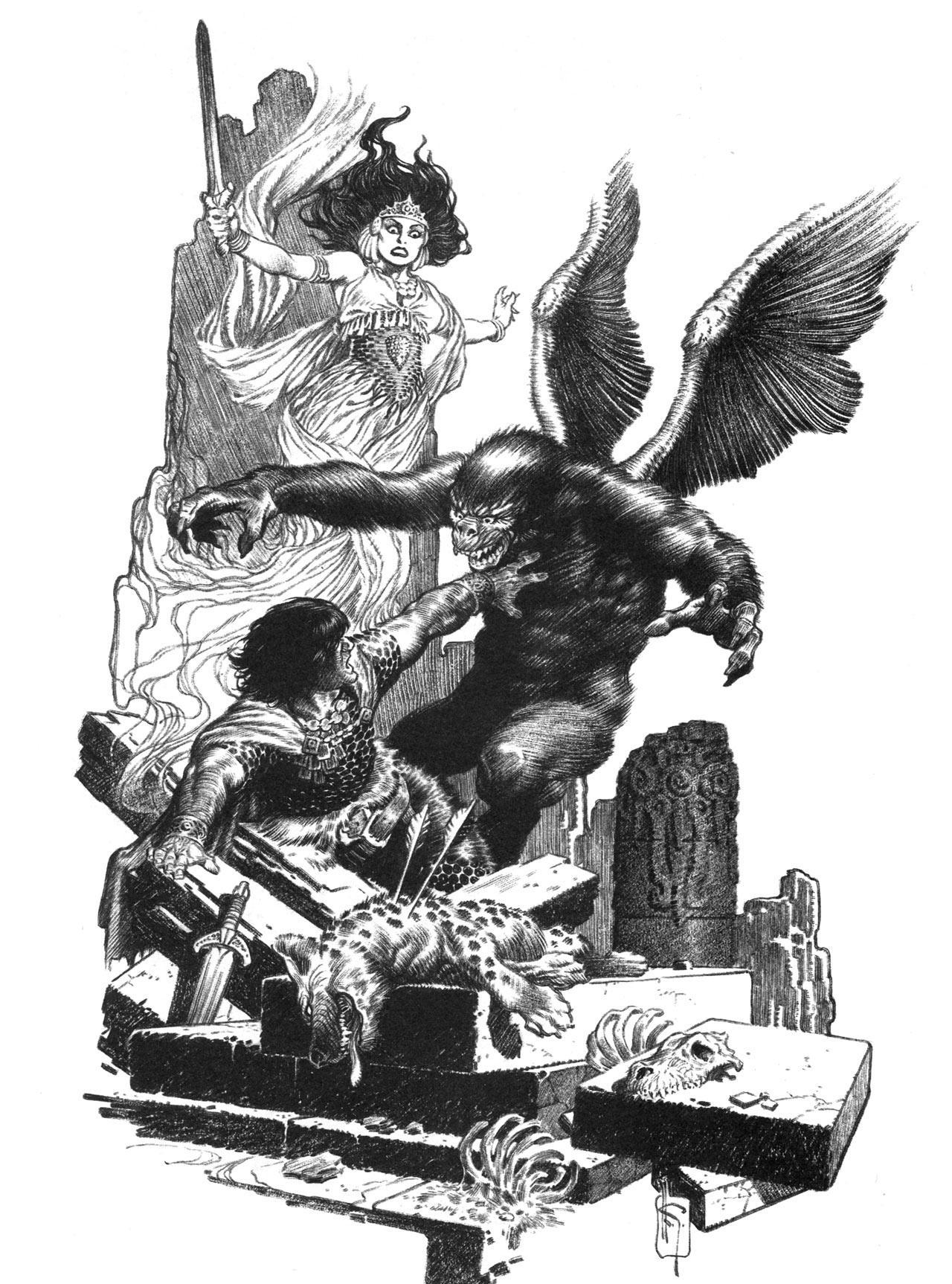 Some of Mark Schultz’s illustrations for Del Ray’s “The Coming of Conan The