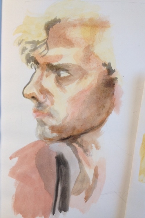 weisbrot: Portrait ‘class’ watercolour wip