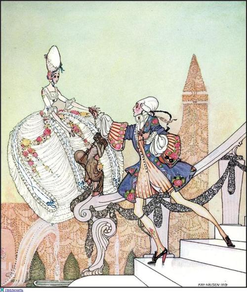 musicalinfj:Beautiful illustrations for the fairy tale of Princess Minon-Minette by Kay Nielsen.I fo