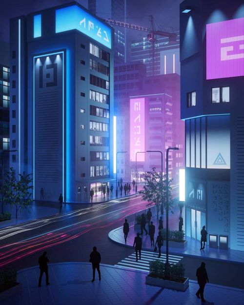 －Ｈ Ｙ Ｐ Ξ Ｒ Ｃ Ｏ Ｌ Ｏ Ｒ－ #cyberpunk #C4D #redshift #3d #render #neon #urban #cityscape #bladerunner 