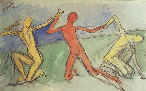 kuzma-petrov-vodkin: Boys, 1916, Kuzma Petrov-Vodkin