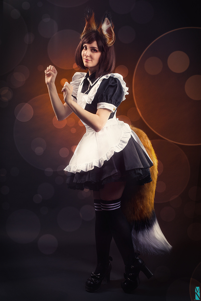 catgirlfantasy:  Ksenyan foxy maid by Araklai    That outfit is PERFECT. Not sure