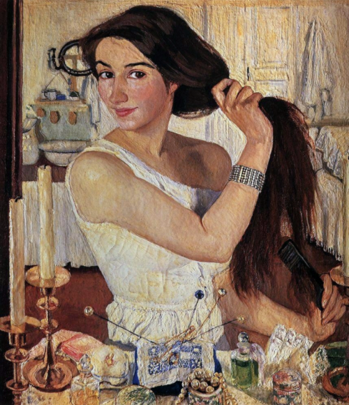 life-imitates-art-far-more:Zinaida Serebriakova (1884-1967)“At the Dressing Table” (1909)Oil on canv