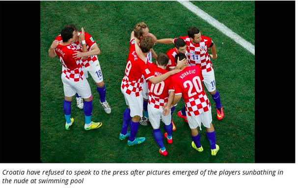 notashamedtobemen:  Croatian World Cup soccer players get naked by the pool after