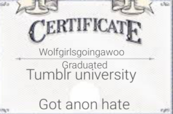 wolf-girls-going-awoo:Incredible gratz. How are you going on your “Had a stalker block evade” diploma?