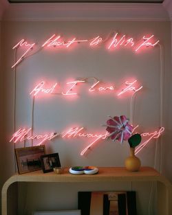 lightsandpolaroids:  My heart is with you and I love you, always, always, always - Tracey Emin 