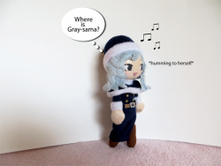 squisherific:  @chanting-to-u’s new Gruvia plushies ran into a bit of trouble at my house, because my Juvia can never have enough Gray-samas. ^^’