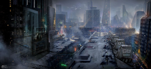 fuckyeahcyber-punk:  Jeremy Chong - The Cold City