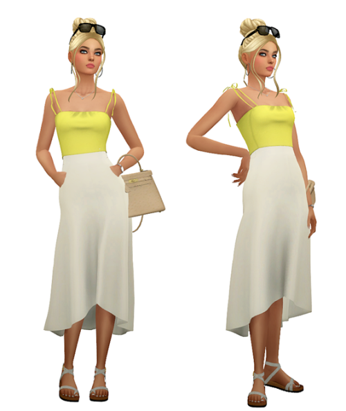 TS4 Beach Outfits Lookbook #4 Skin 1, 2 / Hair / Eyebrows / Eyes / NosemaskClothing - Top Marta To