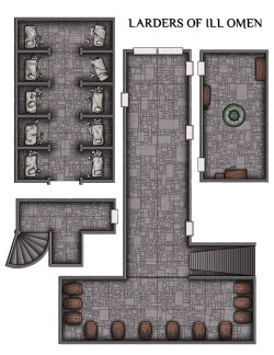 venatusmaps: The Larders of Ill Omen pt.2 is here as I’m nearly finished with the bottom level of Castle Ravenloft. Lots of rooms done, but much more to go still!