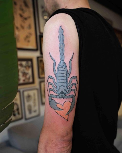 Scorpion with heart Starring at @panterabydgoszcz  #patrykhilton #madeinbydgoszcz #scorpiontattoo #b