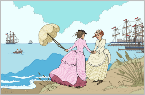 nymaulth: Got flat color and color holds applied to 3 of my 4 historical lesbians illustrations! I&r