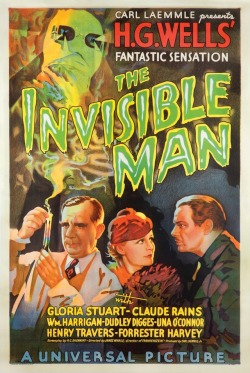 ilovedamsels1962: In the spirit of Halloween, I’ll be listing my favorite 15 Universal Horror Films in reverse order.  I did this list in 5 minutes while mildly intoxicated, so please be kind. Number 6, The Invisible Man (1933) 