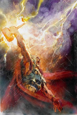 art-of-illlustration:  Bill Sienkiewicz - Thor 