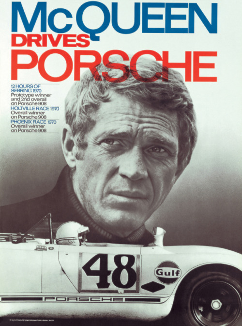 Max Huber, poster design for Porsche, 1970. The Swiss designer did a lot of beautiful and dynamic Po