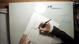  Isayama Hajime inking his chapter 52 manuscript + the finished page (Via MangaStream)